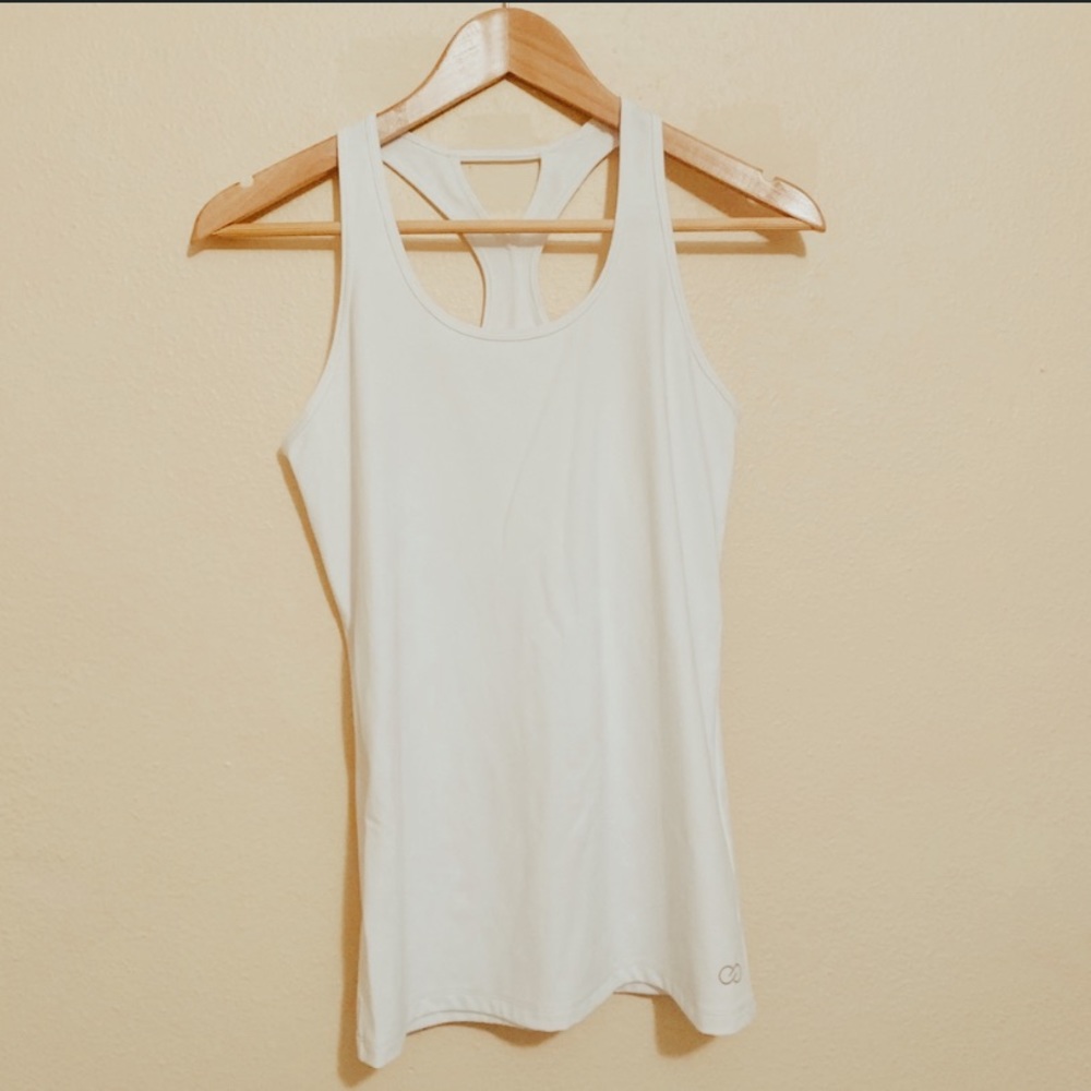 CALIA // white racer back